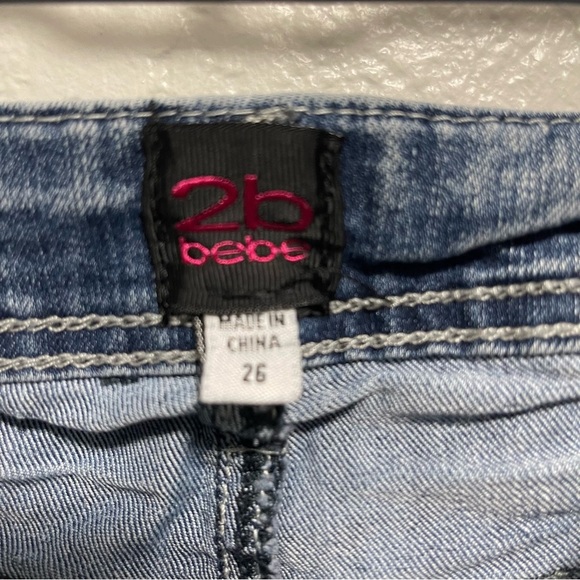 VTG Y2K 90s 2b Bebe Embelished Skinny Jeans Size 26 - Picture 7 of 7